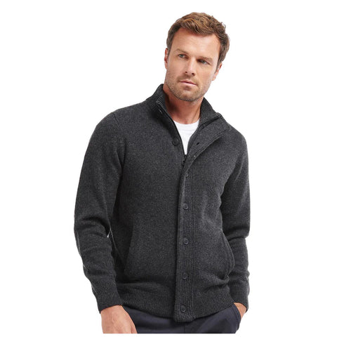Barbour Cardigan Cardigan Uomo con toppe sui gomiti Grigio scuro - Francavilla Moda